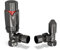 UK Radiators Black Nickel Thermostatic Radiator Valve and Angled Lockshield Valve - Polished Black Nickel Finish - Classy and Modern Design 1/2 x 15mm Angled Radiator Valve