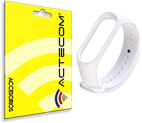 actecom Recambio compatible con Pulsera Actividad Xiaomi Mi Band 7 6 5 Smartwatch Correa Reloj (Blanco)