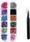 2500 Stück Strasssteine für Nägel, Nagelglitzer, Pailletten, Nagelaufkleber mit Kristallen, Nagel-Edelsteinen, AB Strasssteine mit Pick Up Pinzette für Dekorationssets Nagelkunst Zubehör, 2mm