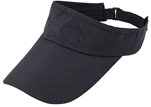 KYEYGWO Sonne Visor Cap für Damen und Herren, Verstellbar Visier Hat Beach Sonnenhut Atmungsaktiv Sommerhut Einfarbig Schirmcap mit Breite Krempe, Schwarz