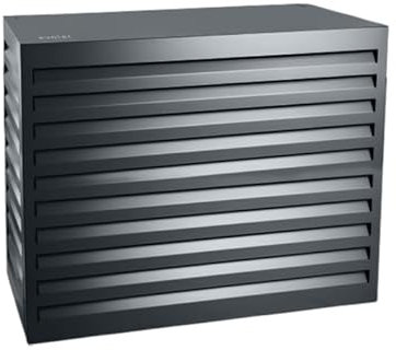 EVOLAR Evo-Cover Abdeckung/Verkleidung für Klimaanlage und Wärmepumpe für Außengerät Garten Balkon – Schutzgitter/Sichtschutz aus Aluminium mit Lamellen – Modell: MEDIUM, Farbe: ANTHRAZIT DUNKEL