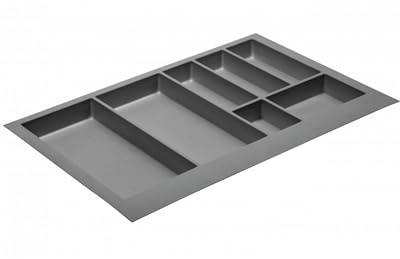 Gedotec Plastic drawer organiser, 1 piece premium insert in anthracite, Axispace, drawers with body width 800 mm, drawer organiser system, cutlery insert can be shortened