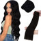 LaaVoo Echthaar Tressen 55cm Haarverlängerung Echthaar Weft Extensions Lang Tressen Echthaar Sew in Weft Extensions Echthaar Doppelt Tressen Echthaar Glatt 100g