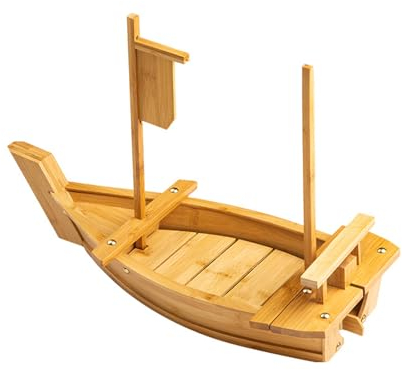 Bandeja de madera para servir barcos de sushi, bandeja de sushi extra grande plato para servir barcos para restaurante o hogar, plato de sushi de 35,4 pulgadas para platos de restaurante-60*21cm