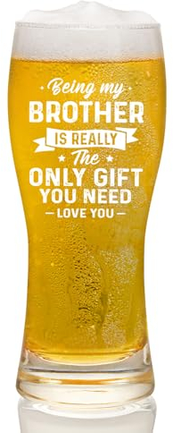 Joymaking Beer Glass - Big Brother Gifts from Sister, Funny 15oz