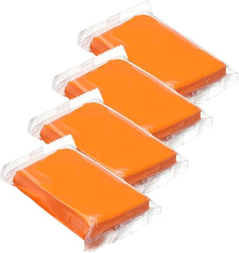 Reinigungsknete, Auto Car Clay Bar, Auto Knete Lack, 4 x 100 g Lackreinigungsknete, Lackknete zur Lackpflege und Felgenreinigung (Orange)