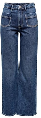 ONLY Female Jeans mit weitem Bein ONLJUICY Niedrige Taille Weiter Beinschnitt Jeans