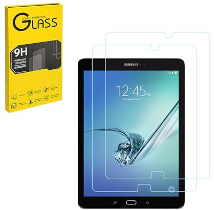 HYGMOCC Screen Protector for Samsung Galaxy Tab S2 SM-T810 T811 T813 T815 T819 9.7 Inch Tablet Tempered Glass Film, 9H Hardness,Anti-Scratch,Case Friendly,Bubble Free (2 pcs)