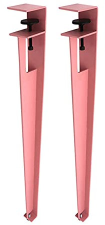 FYDZ F-Shaped Clamp-On Table Legs - Adjustable 76cm Metal Legs for Breakfast Bars, DIY Furniture Consoles, No Punching Required(Pink,2pcs)