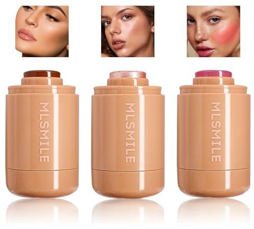 Gireatcik 3Pcs Contour Stick Make-up-Kollektion, Enthält Highlighter-Stick, Rouge-Stick und Bronzer-Contour-Stick zum Formen der Wangen, Antihaft-Gesichtsaufhellungs- und Schattierungsstift