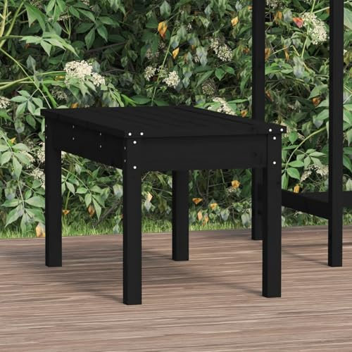 Xichuzi Gartenbank, Sitzbank Outdoor, Parkbank, Balkon Bank Kleiner Balkon, Garten Bänke, Park Benches, Schwarz 80x44x45 cm Massivholz Kiefer