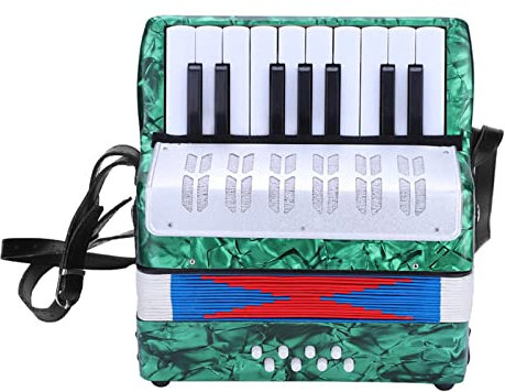 Akkordeon, 17 Tasten, 8 Bass, Klavier, Akkordeon, Musikinstrument für Anfänger, Studenten (grün)