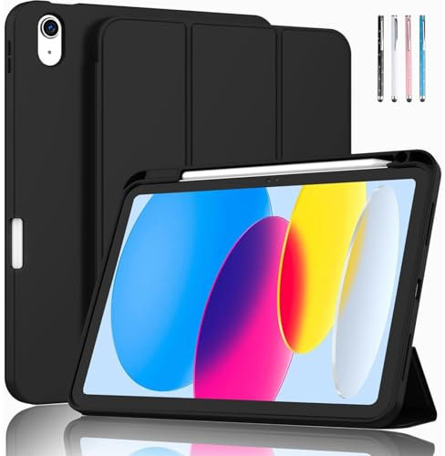 EspZanthic Funda para iPad (A16) 11.ª Generación 11 Pulgadas 2025/iPad 10.ª Gen 2022 con Portalápiz, Slim Tableta Cover con Suave TPU Trasera con Lápiz, Auto-Sueño/Estela