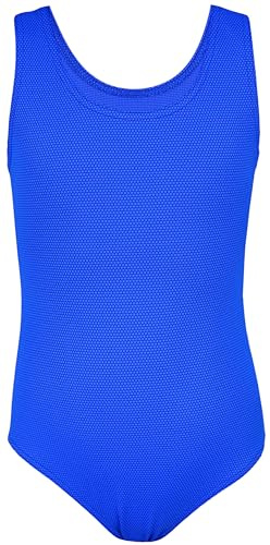 Aquarti Maillot de Bain Fille – Maillot de Bain Une Pièce pour Fille avec Dos Nageur, Jacquard Points Bleu Bleuet, 140