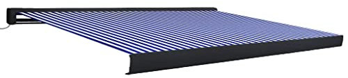 Kassettenmarkise mit Motor 450x300 cm - Pulverbeschichtetes Aluminium & PU-beschichteter Markisenstoff - Perfekter Sonnenschutz für Terrassen und Gärten