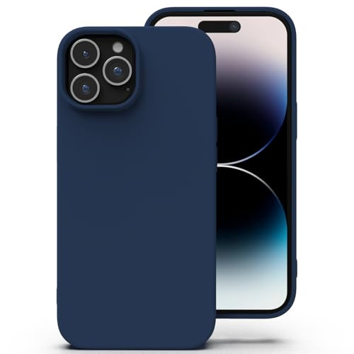 Zuvirelx Silikon Hülle für iPhone 14 Pro - Dunkelblau | Dünne, Rutschfest, Weiches Griff, Minimalistisch, Taschenpassend, Stoßfest Handyhülle