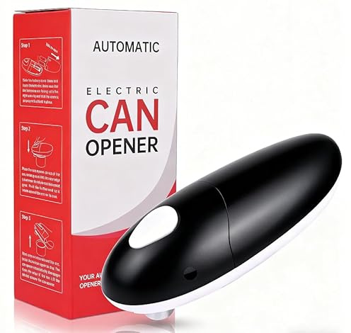 Apriscatole Elettrico, Apriscatole, A Batteria, Funzionamento Automatico Con Un Solo Tocco, Supporto Magnetico Per Apriscatole Elettrico Per Mani Deboli, Malati Di Artrite e Anziani (Nero)