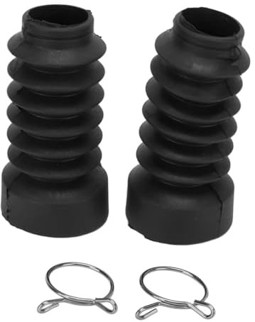 Ludom Front Fork Gaiter Protector 2 Pieces Motorcycle Shock Absorber Dust Cover Nitrile Gum Replacement for DIO 18/27/28/34/35 (Black)