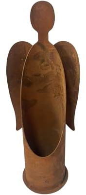 Oxtxuzdm Estatua de condolencias para rezar, parpadeante, única, pensativa, cumpleaños, interior, exterior, decoración del hogar, decoración de jardín, adorno de metal al aire libre