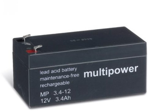 MULTIPOWER MP 12V 3,4Ah Blei-Vlies-Akku (Glasfaservlies) AGM [Elektronik]