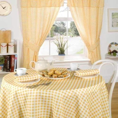 Emma Barclay Molly - Gingham Table Cloth in Lemon - 52x52 (132x132cm)