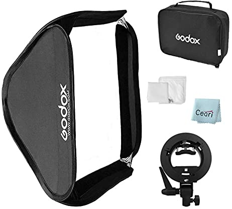 Godox Softbox diffusore kit con staffa S-Type Bowens Mount per studio fotografico, 40cm x 40cm