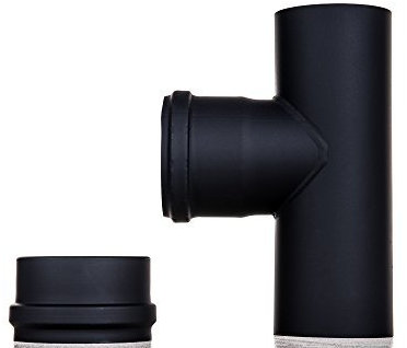 An camini anf20100mfm - Raccordo a T in Acciaio, Diametro 100 mm per Scarico TBI stfa a Pellet Giunzione, Canna fumaria