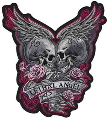 Lethal Threat Aufnäher, Unisex, Erwachsene, groß, bestickt (Eternal Love) (schwarz, passt in ein 30,5 x 33 cm Paket)