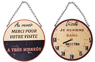 Antic Line Panneau de Porte Je reviens