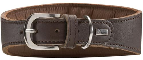 HUNTER SUPER SOFT Windhundhalsband, Leder, gepolstert, 52 (M), dunkelbraun