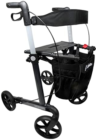 FabaCare Leichtgewichtrollator Leopard, Aluminium Rollator, Leicht, Faltbar, Innen und Außen, Vollausstattung, Belastbarkeit 150 kg, Anthrazit