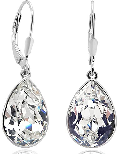 Ohrringe Crystal Silber mit Markenkristallen Tropfen NOBEL SCHMUCK