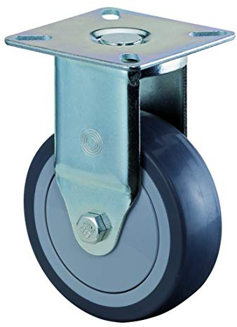 BS-Rollen A310.A85.075 Bockrolle mit Platte, Gummi grau Lauffläche, Kugellager, 75mm Rad, 103mm Bauhöhe