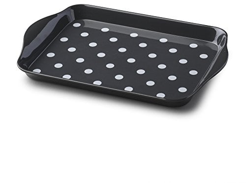 Zeal G200T Mini Serving Tray, Dotty Design 18cm x 14cm Dark Grey