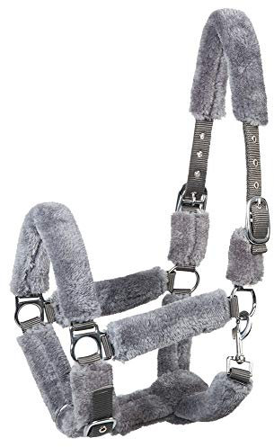 PFIFF 102583 Halfter 'Cozy', mit Kunstfell, grau Cob