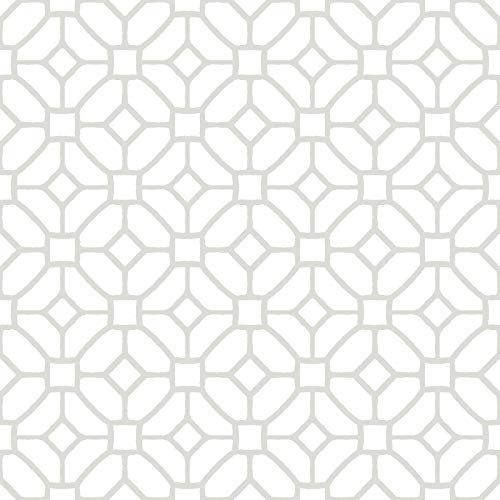 WallPops FP2946 Lattice Peel & Stick Floor Tiles, White & Off-White, 12 x 12 inches