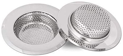 Qinglele Filtro De Acero Inoxidable Para Desague Fregadero Cocina, 2 piezas (Pequeña)