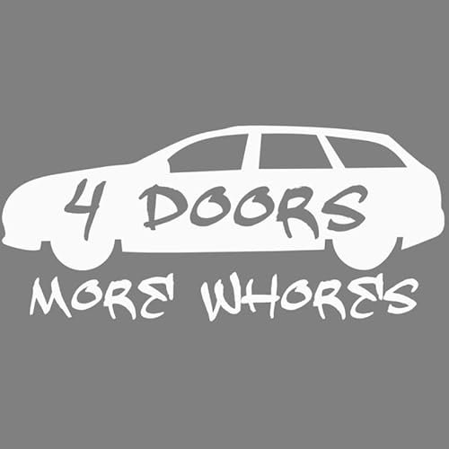 4 Doors More Whores CAR XL 1171 (weiß) // Sticker OEM JDM Style Aufkleber