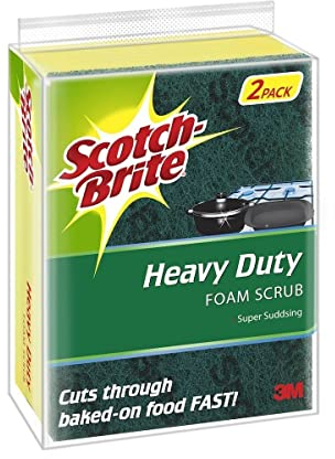 Scotch-Brite Esponja estropajo resistente, paquete de 2