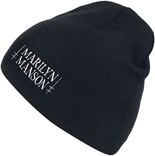 Marilyn Manson Logo Unisex Mütze schwarz 100% Polyacryl Band-Merch, Bands, Festival, Geschenke