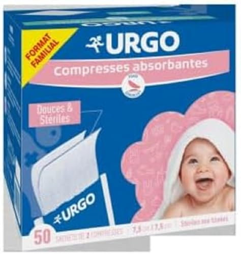 Urgo - Compresses Stériles Famille & Nourrisson - Non Tissées - 100 Compresses De 7,5 X 7,5