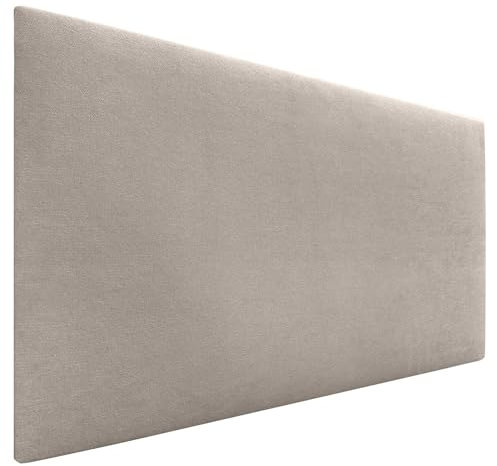 DHOME Cabecero de Polipiel o Tela AQUALINE Liso cabeceros Cabezal tapizado Cama Lujo (Tela Beige, 95cm (Camas 70/80/90))