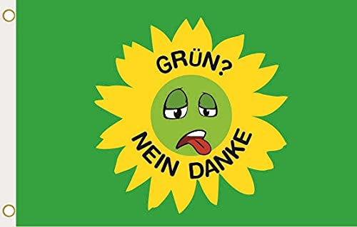 U24 Flagge Fahne Grün Nein Danke Smily 90 x 150 cm