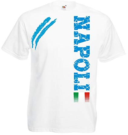Vestipassioni T-Shirt Napoli Tifosi Città Italiane Sport Anche per Bambini (Bianco 12 Anni)