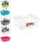 Large Strong Plastic Kitchen Cleaning Carry Tray Caddy Tidy Organiser Cleaning Tool Utility Caddy Storage Gardening Home Bottle Carrier with Handle (Clear)