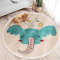 SWECOMZE Kinderteppich Rund Teppich Kinderzimmer Verdicken Kaschmirimitat Weich Karikatur Babymatte rutschfest Groß Spielmatte (Blau Elefant,60cm)
