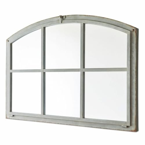 Loberon Spiegel Bayaert, antikgrau | Luxuriöse Nostalgie, Erinnert an Historische Fenster, Antik-Finish, Wohn-Accessoire, Eisen, Spiegelglas
