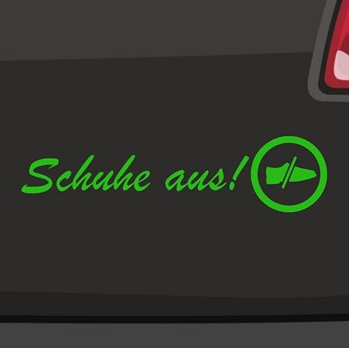 Schuhe aus! Aufkleber -6 Größen 21 Farben- Spruch Keine Schuhe Barfuß Hausschuhe