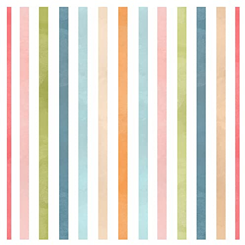murando - Tapete selbstklebend 10m Wandtattoo dekorative Möbelfolie Dekorfolie Fotofolie Panel Wandaufkleber Wandposter Wandsticker - farbige Streifen Regenbogen Pastellfarben e-B-10012-j-a