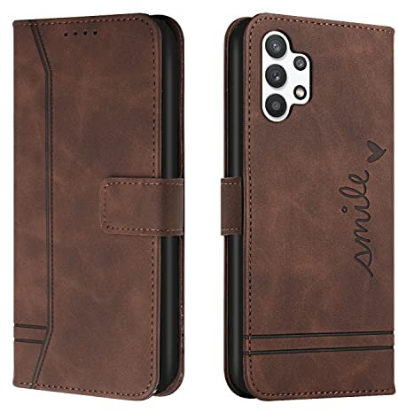 Trugox Handyhülle für Samsung Galaxy A13 4G Hülle Klappbar Klapphülle mit Kartenfach Handytasche Handy Schutzhülle Tasche Leder Wallet Flip Case Slim Book Cover - Braun